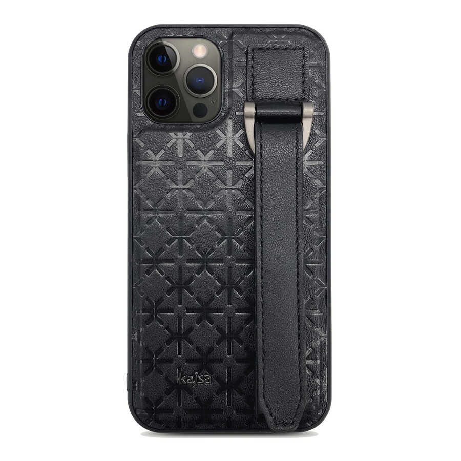 Apple iPhone 12 Pro Uyumlu Kılıf Kajsa Neo Clasic Serisi Mono K Strap Kapak