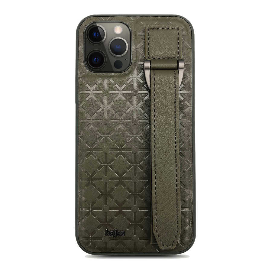 Apple iPhone 12 Pro Uyumlu Kılıf Kajsa Neo Clasic Serisi Mono K Strap Kapak
