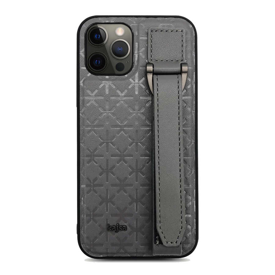 Apple iPhone 12 Pro Max Uyumlu Kılıf Kajsa Neo Clasic Serisi Mono K Strap Kapak