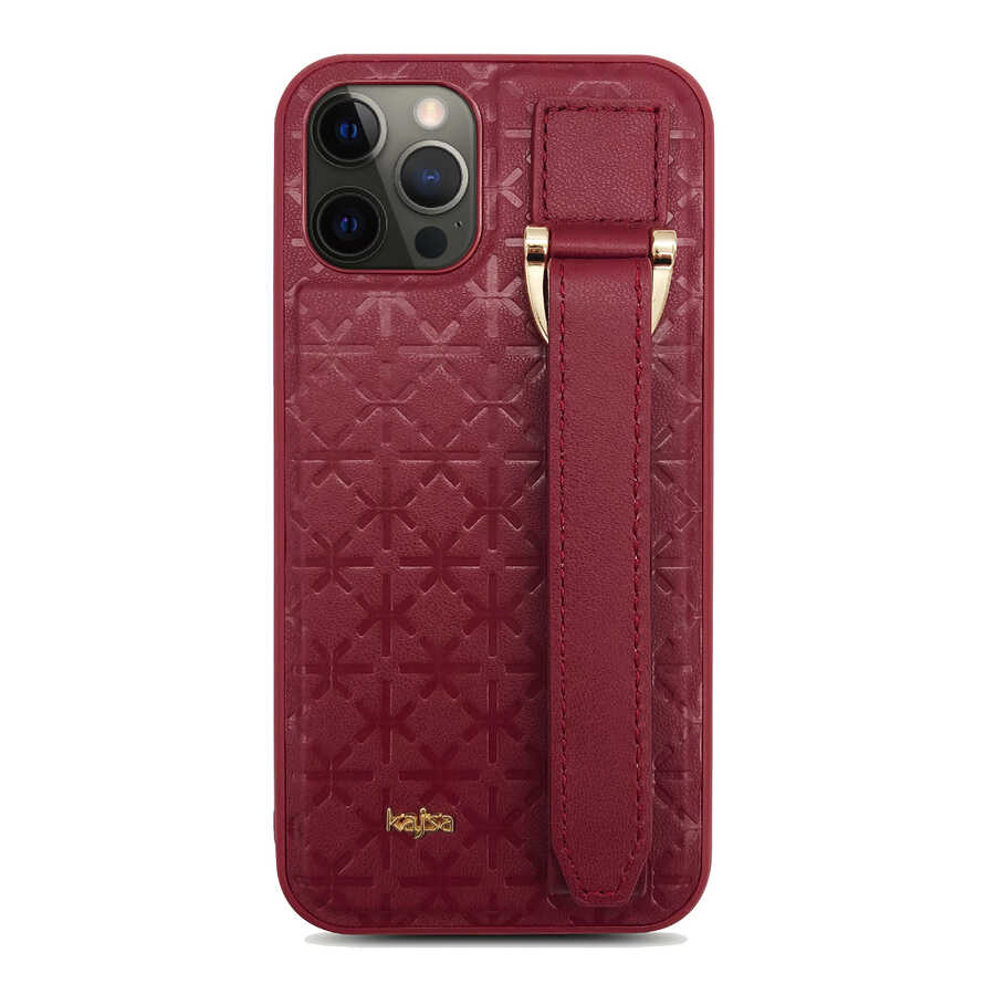 Apple iPhone 12 Pro Max Uyumlu Kılıf Kajsa Neo Clasic Serisi Mono K Strap Kapak