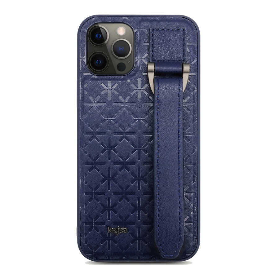 Apple iPhone 12 Pro Max Uyumlu Kılıf Kajsa Neo Clasic Serisi Mono K Strap Kapak