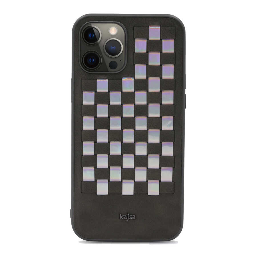Apple iPhone 12 Pro Uyumlu Kılıf Kajsa Preppie Serisi Spotlight Woven Kapak