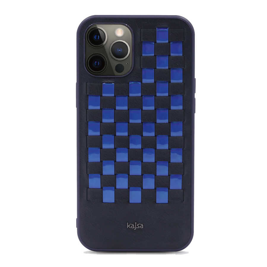 Apple iPhone 12 Pro Uyumlu Kılıf Kajsa Preppie Serisi Spotlight Woven Kapak