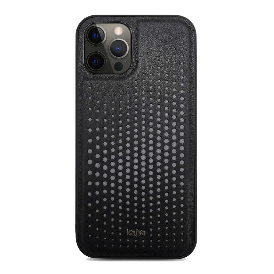 [RNZ-TA62281] Apple iPhone 12 Pro Max Uyumlu Kılıf Kajsa Splendid Serisi Circle Kapak (Siyah)