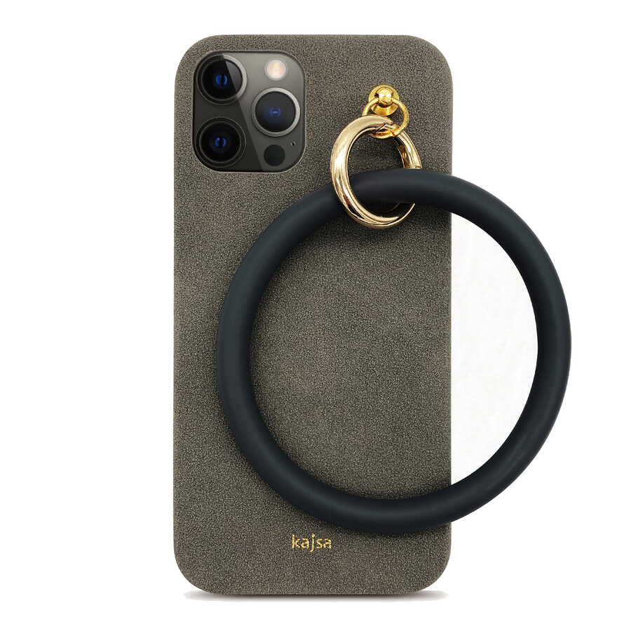 [RNZ-TA62298] Apple iPhone 12 Pro Max Uyumlu Kılıf Kajsa Splendid Serisi Morandi Ring Kapak (Gri)
