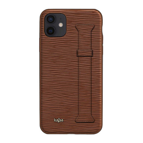 Apple iPhone 12 Uyumlu Kılıf Kajsa Wave Pattern Handstrap Kapak