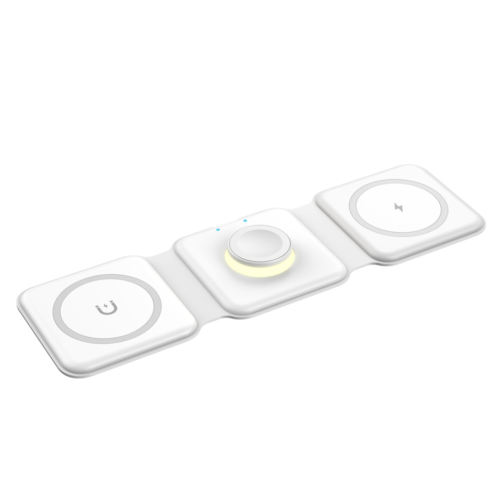 [RNZ-TA62891] Wiwu Power Air M6 3 in 1 Mıknatıslı Kablosuz Şarj Standı (Beyaz)