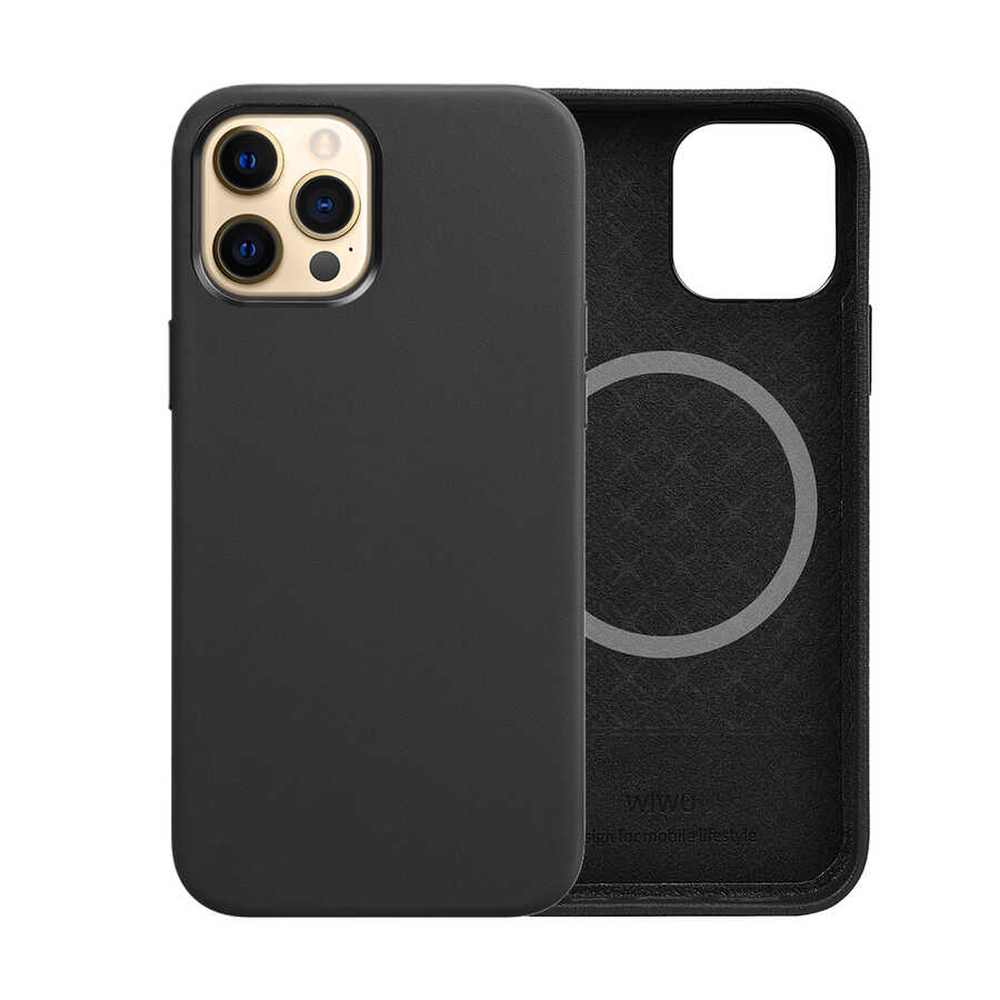 [RNZ-TA62761] Apple iPhone 13 Pro Max Uyumlu Kılıf Wiwu M-safe Magnetic Kapak (Siyah)