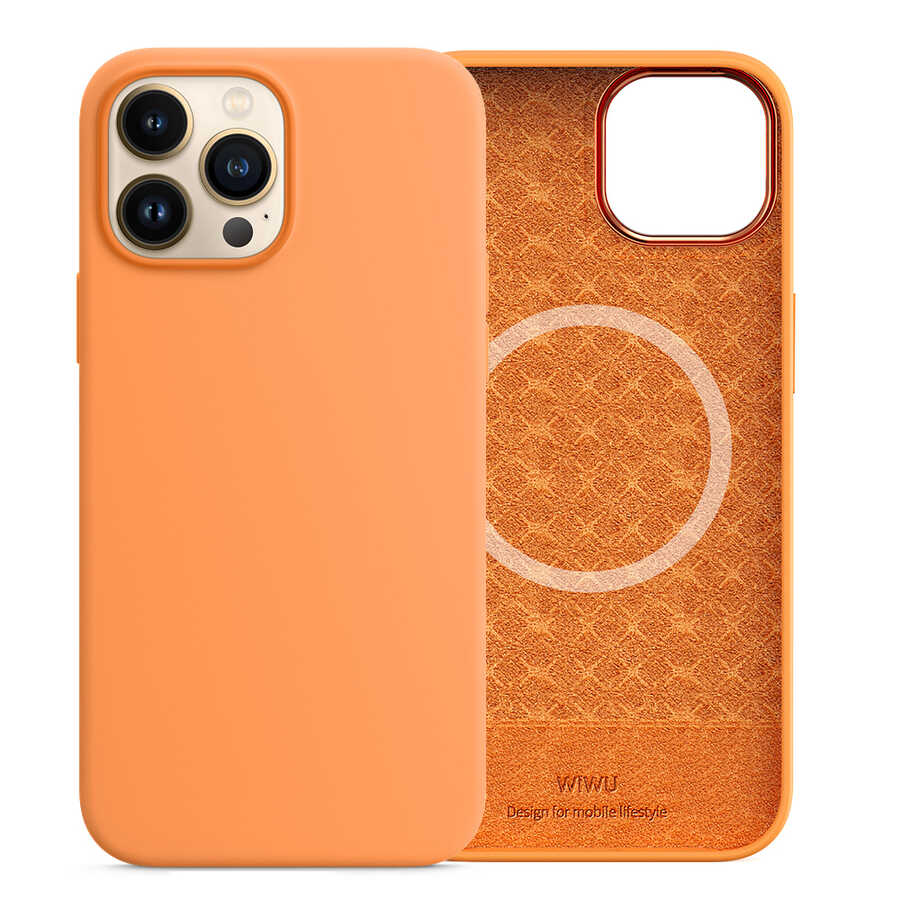Apple iPhone 13 Pro Uyumlu Kılıf Wiwu M-safe Magnetic Silikon Kapak