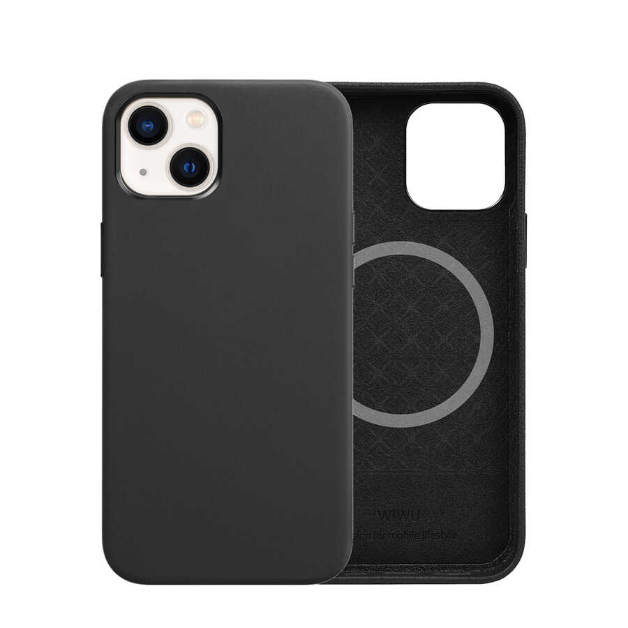 [RNZ-TA62754] Apple iPhone 13 Uyumlu Kılıf Wiwu M-safe Magnetic Kapak (Siyah)
