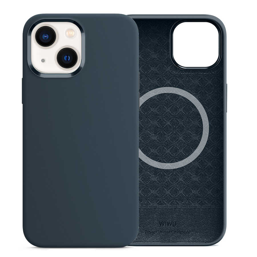 Apple iPhone 13 Uyumlu Kılıf Wiwu M-safe Magnetic Silikon Kapak