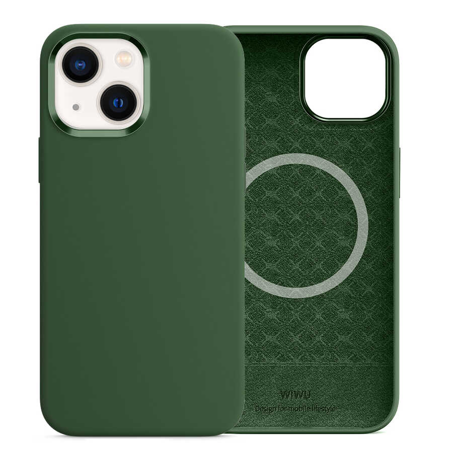 Apple iPhone 13 Uyumlu Kılıf Wiwu M-safe Magnetic Silikon Kapak