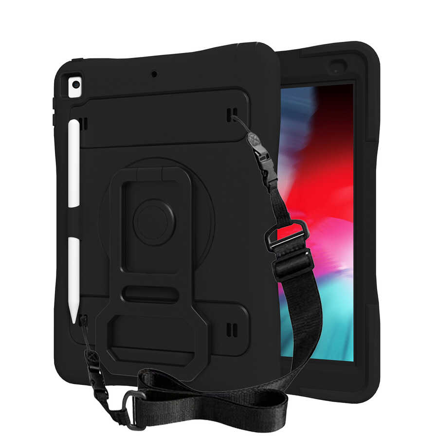 [RNZ-TA62833] Apple iPad 10.2 2021 (9.Nesil) Uyumlu Zore Yeni Nesil Kalem Bölmeli Defender Tablet Silikon