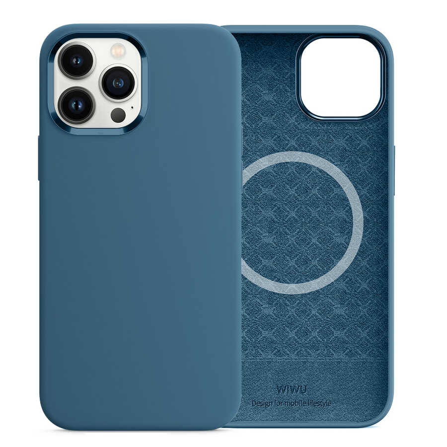 Apple iPhone 13 Pro Max Uyumlu Kılıf Wiwu M-safe Magnetic Silikon Kapak