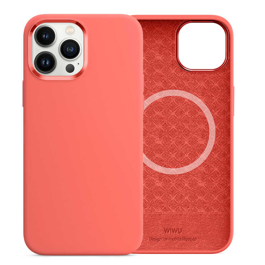 Apple iPhone 13 Pro Max Uyumlu Kılıf Wiwu M-safe Magnetic Silikon Kapak