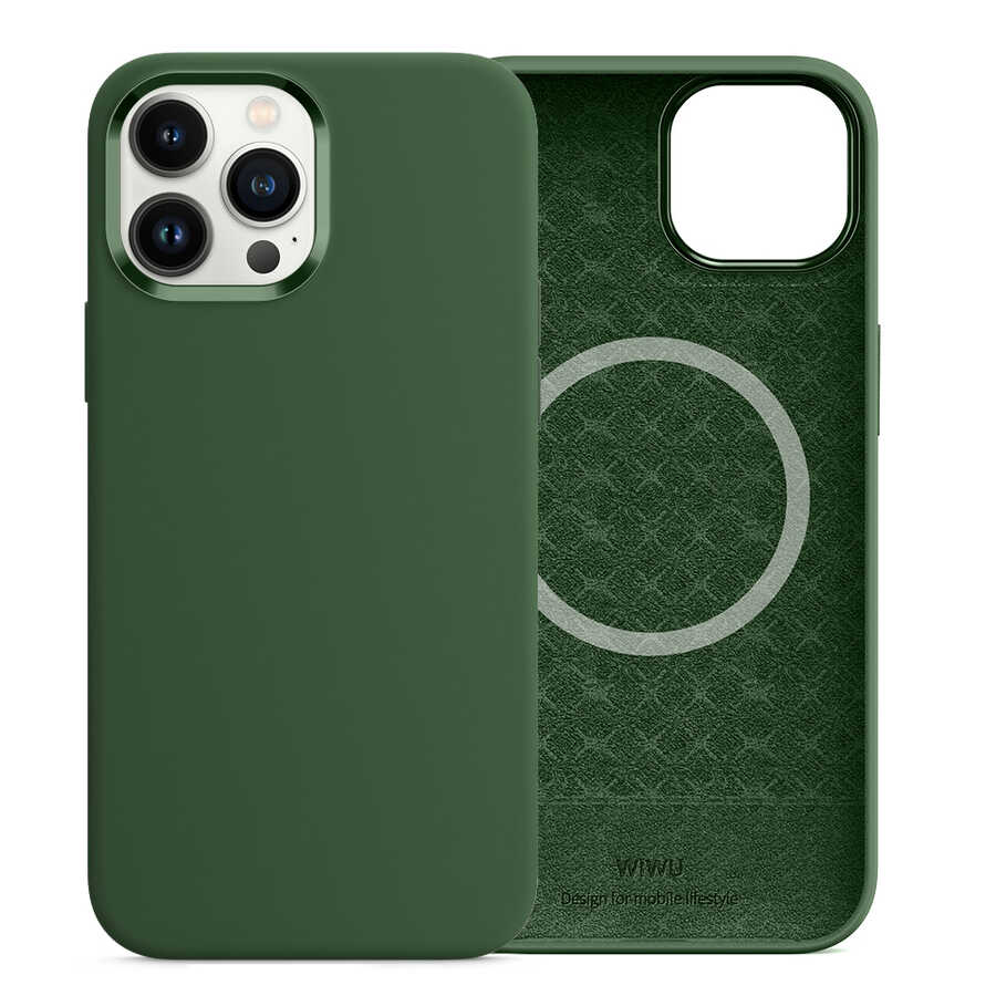 Apple iPhone 13 Pro Max Uyumlu Kılıf Wiwu M-safe Magnetic Silikon Kapak