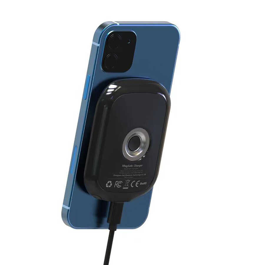 [RNZ-TA62803] Vokamo WRL-01 Mıknatıslı Kablosuz Şarj Araç Telefon Tutucu (Siyah)