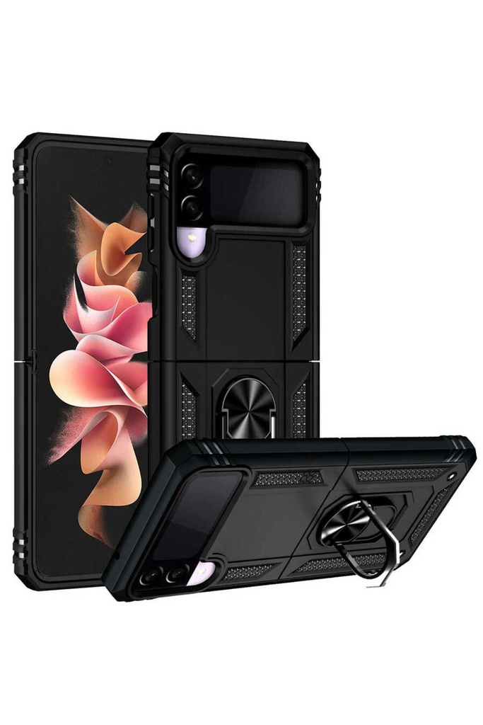 [RNZ-TA62847] Samsung Galaxy Z Flip 3 Uyumlu Kılıf Zore Vega Kapak (Siyah)