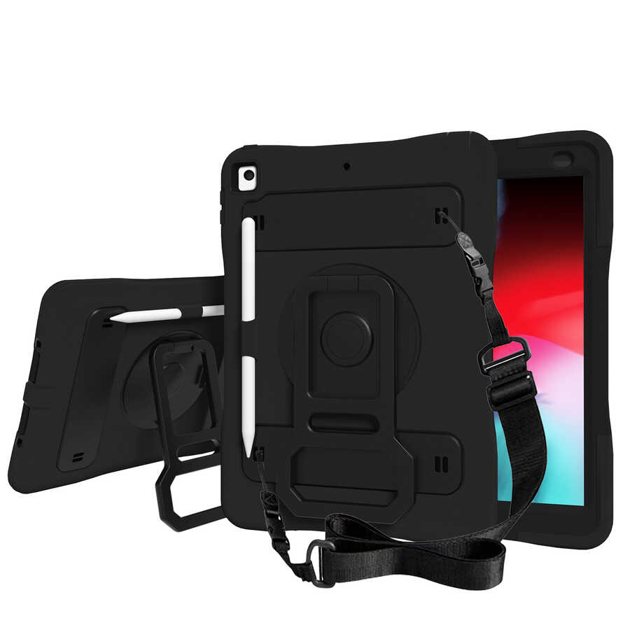 [RNZ-TA62834] Apple iPad 10.2 (8.Nesil) Uyumlu Zore Yeni Nesil Kalem Bölmeli Defender Tablet Silikon