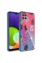 Samsung Galaxy A22 4G Uyumlu Kılıf Kamera Korumalı Desenli Sert Silikon Zore Epoksi Kapak