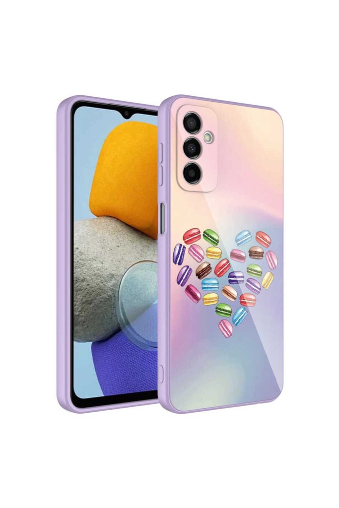 Samsung Galaxy M23 Uyumlu Kılıf Kamera Korumalı Desenli Sert Silikon Zore Epoksi Kapak