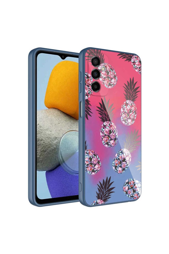 Samsung Galaxy M23 Uyumlu Kılıf Kamera Korumalı Desenli Sert Silikon Zore Epoksi Kapak