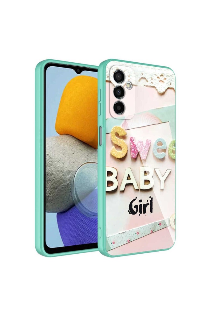 Samsung Galaxy M23 Uyumlu Kılıf Kamera Korumalı Desenli Sert Silikon Zore Epoksi Kapak