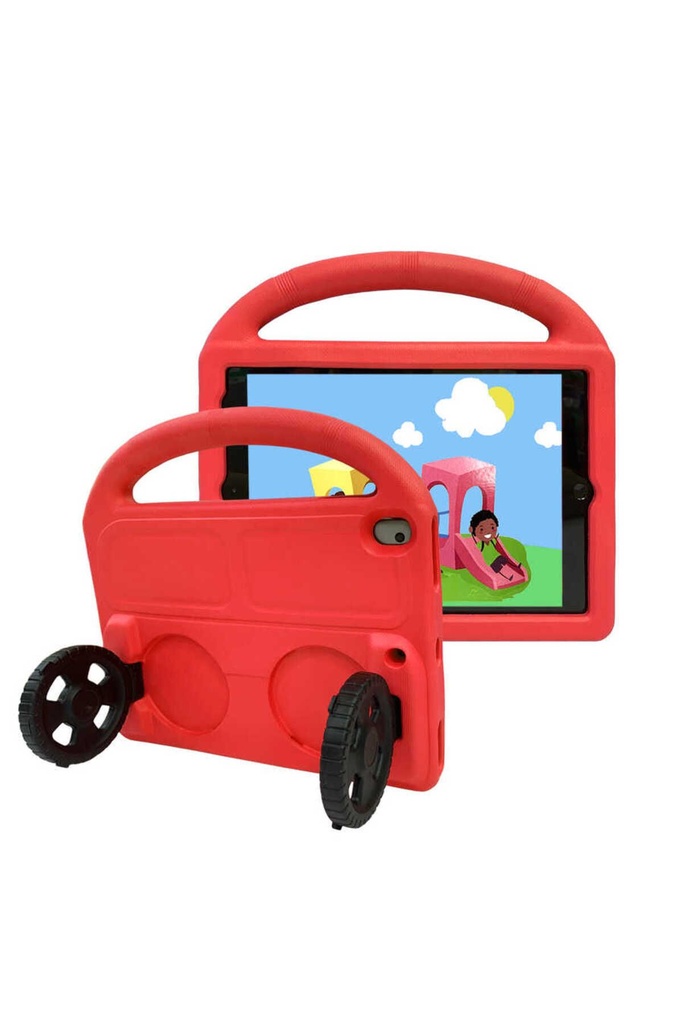 Apple iPad 10.2 (9.Nesil) Uyumlu Zore Wheel Car Tekerlek Standlı Tablet Eva Silikon Kılıf