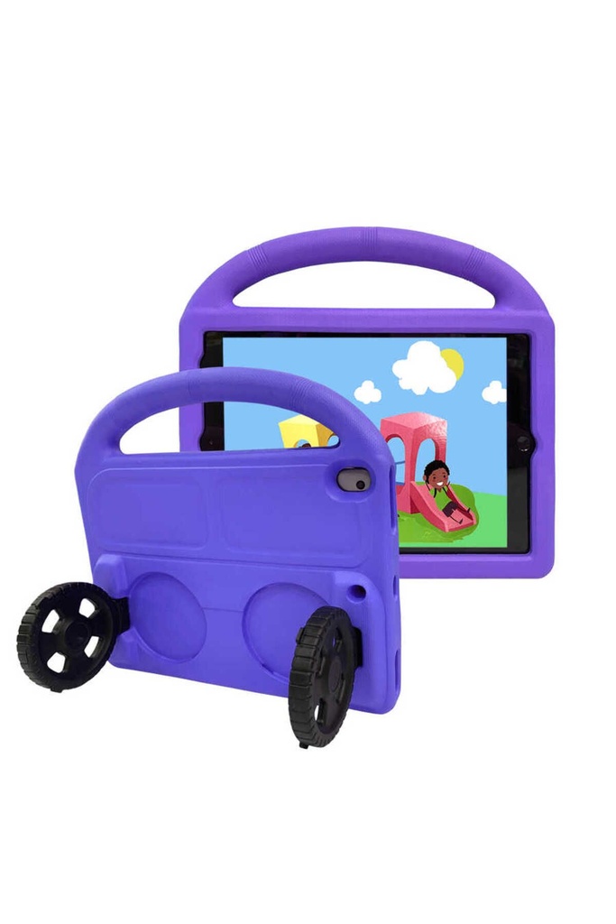 Apple iPad 10.2 (9.Nesil) Uyumlu Zore Wheel Car Tekerlek Standlı Tablet Eva Silikon Kılıf