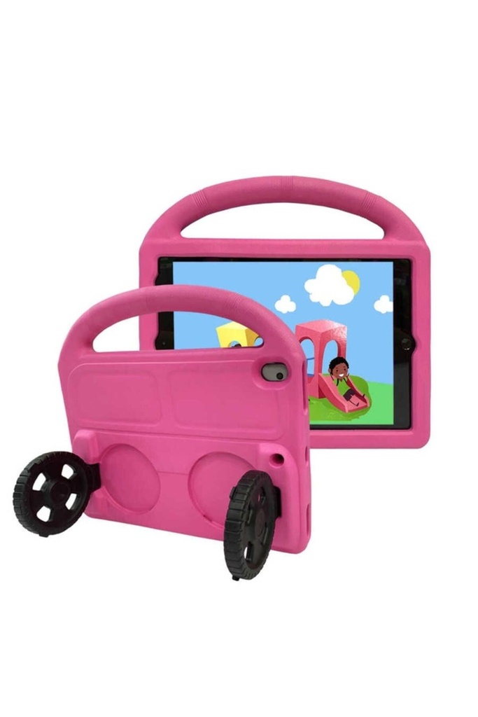 Apple iPad 10.2 (9.Nesil) Uyumlu Zore Wheel Car Tekerlek Standlı Tablet Eva Silikon Kılıf