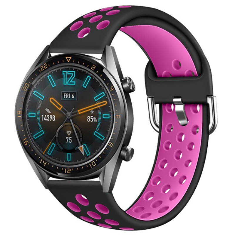 Huawei Watch GT 3 46mm Uyumlu Kordon Silikon Metal Başlıklı Esnek KRD-10 Kayış