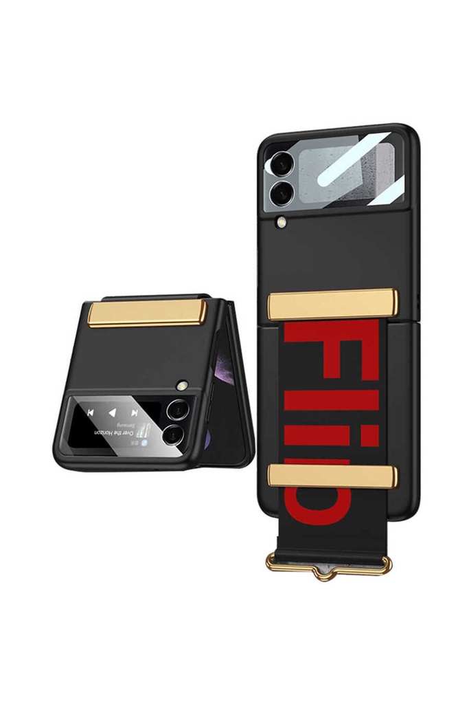 [RNZ-TA63642] Samsung Galaxy Z Flip 3 Uyumlu Kılıf Zore Flio Kıpta Kapak (Siyah)