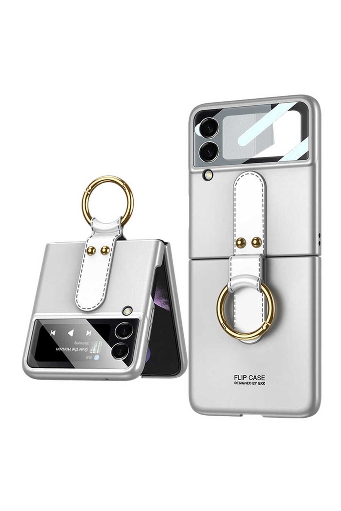 Samsung Galaxy Z Flip 3 Uyumlu Kılıf Zore Flip Ring Kıpta Kapak
