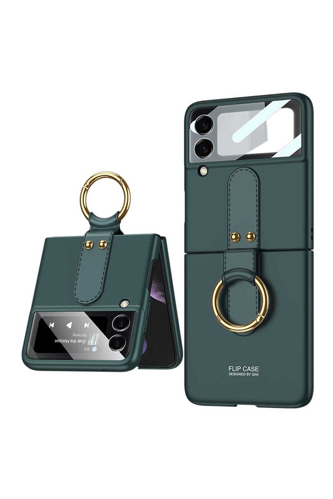 Samsung Galaxy Z Flip 3 Uyumlu Kılıf Zore Flip Ring Kıpta Kapak