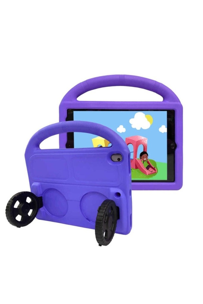 Apple iPad 10.2 (8.Nesil) Uyumlu Zore Wheel Car Tekerlek Standlı Tablet Eva Silikon Kılıf