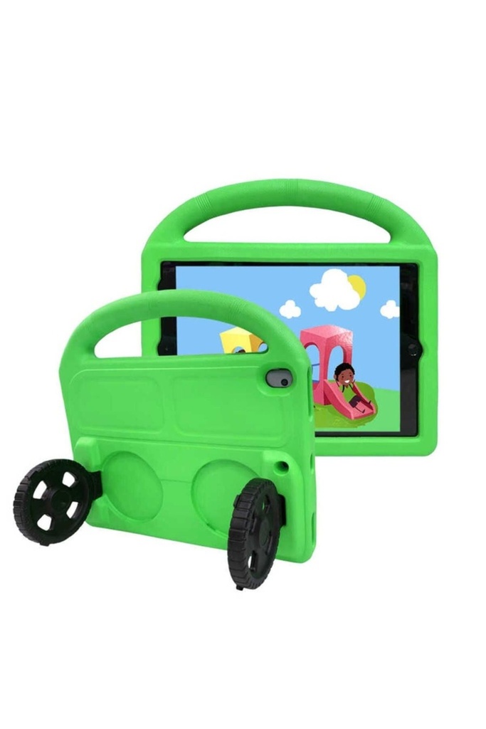 Apple iPad 10.2 (8.Nesil) Uyumlu Zore Wheel Car Tekerlek Standlı Tablet Eva Silikon Kılıf