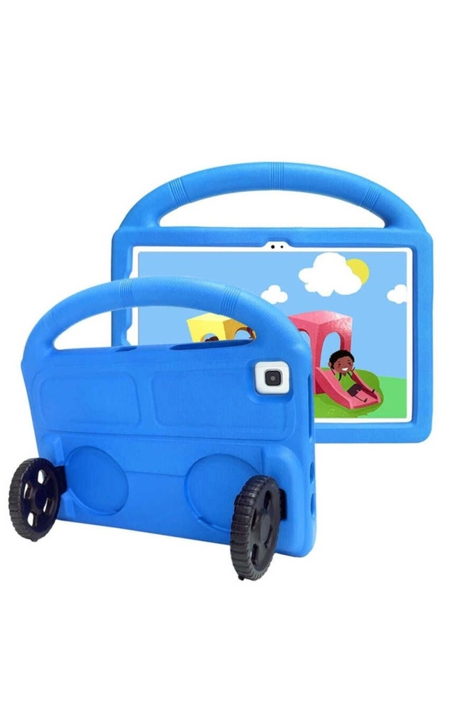 Samsung Galaxy Tab A7 10.4 T500 2020 Uyumlu Zore Wheel Car Tekerlek Standlı Tablet Eva Silikon Kılıf