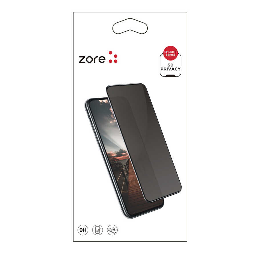 Samsung Galaxy A12 Uyumlu Zore New 5D Privacy Temperli Ekran Koruyucu