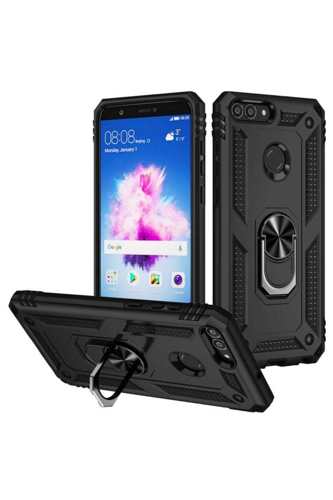 [RNZ-TA64662] Huawei P Smart Uyumlu Kılıf Zore Vega Kapak (Siyah)