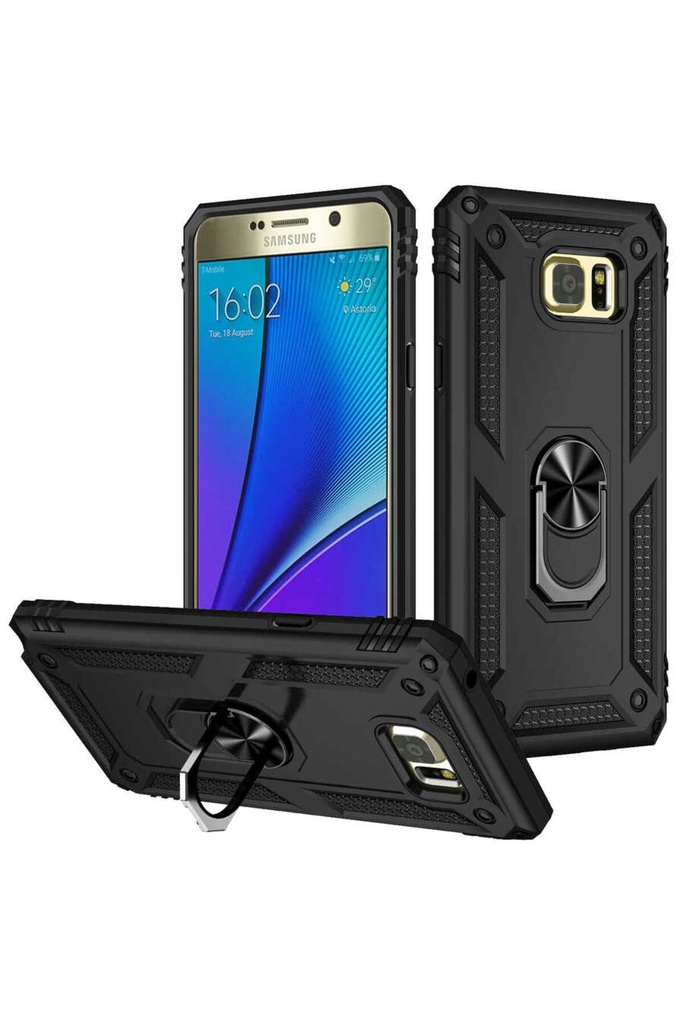 [RNZ-TA64656] Samsung Galaxy Note 5 Uyumlu Kılıf Zore Vega Kapak (Siyah)