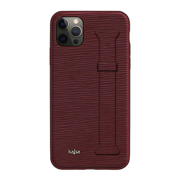 Apple iPhone 12 Pro Max Uyumlu Kılıf Kajsa Wave Pattern Handstrap Kapak