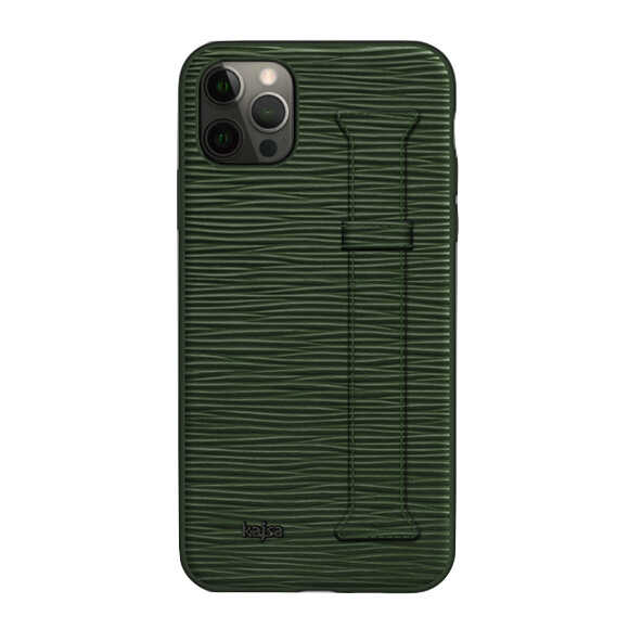 Apple iPhone 12 Pro Max Uyumlu Kılıf Kajsa Wave Pattern Handstrap Kapak