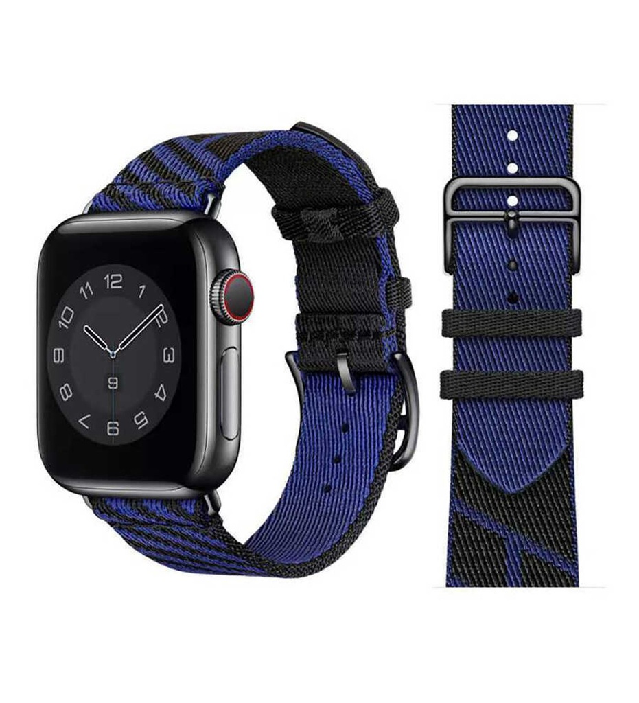 Apple Watch 38mm Uyumlu Kordon Kumaş Renkli Metal Klipsli KRD-51 Hasır Kayış