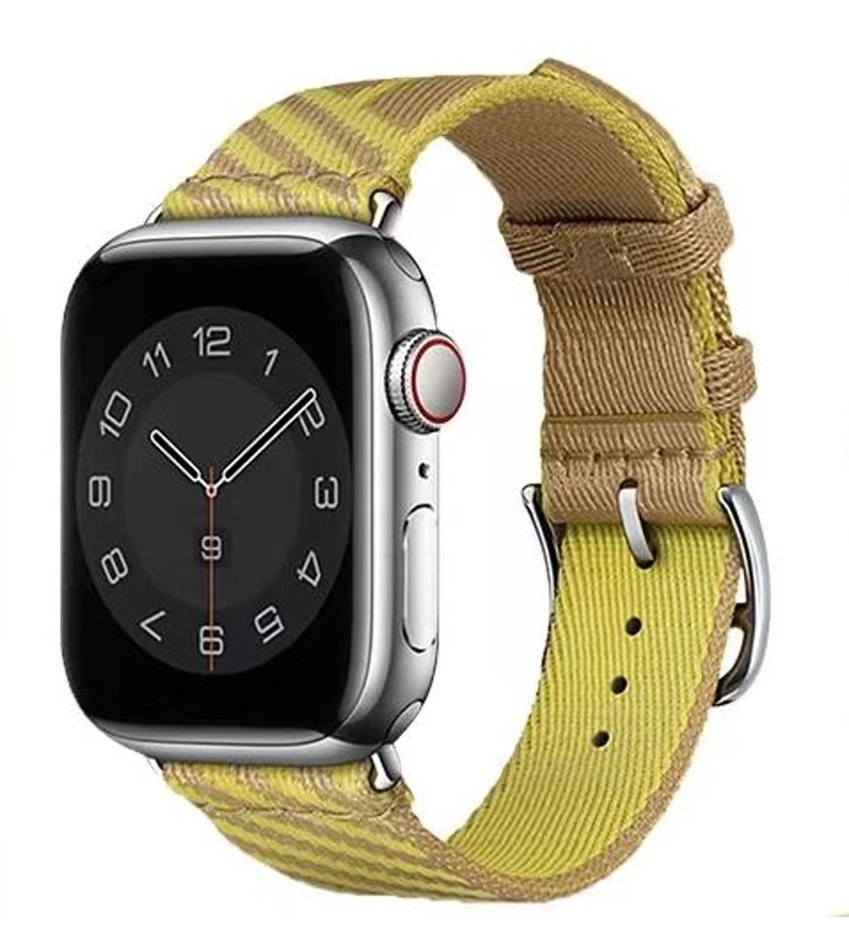 Apple Watch 38mm Uyumlu Kordon Kumaş Renkli Metal Klipsli KRD-51 Hasır Kayış