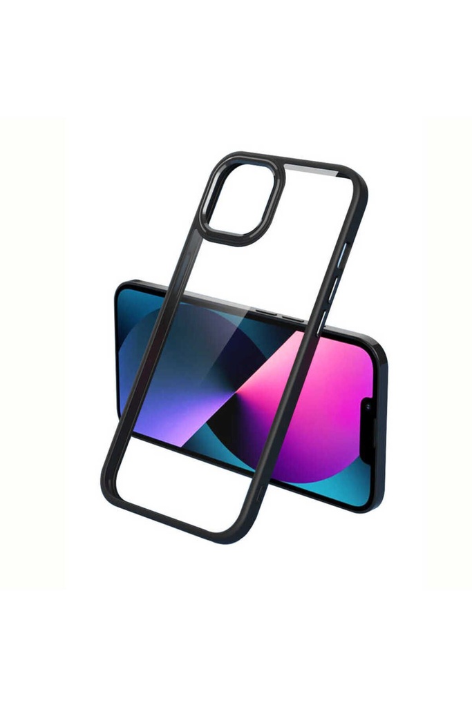 [RNZ-TA65153] Apple iPhone 13 Pro Max Uyumlu Kılıf Zore Krom Kapak (Siyah)