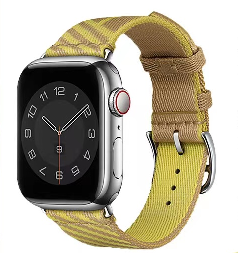 Apple Watch 44mm Uyumlu Kordon Kumaş Renkli Metal Klipsli KRD-51 Hasır Kayış