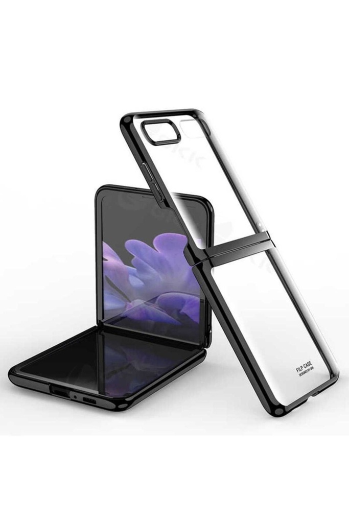 [RNZ-TA65402] Samsung Galaxy Z Flip Uyumlu Kılıf Zore Kıpta Kapak (Siyah)