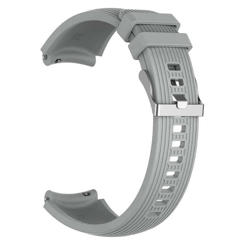 Huawei Watch GT 3 46mm Uyumlu Kordon Silikon Çizgili Spor Yumuşak KRD-18 Kayış