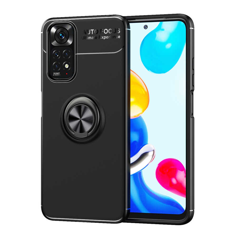 [RNZ-TA66783] Xiaomi Redmi Note 11S Global Uyumlu Kılıf Zore Ravel Silikon Kapak (Siyah)