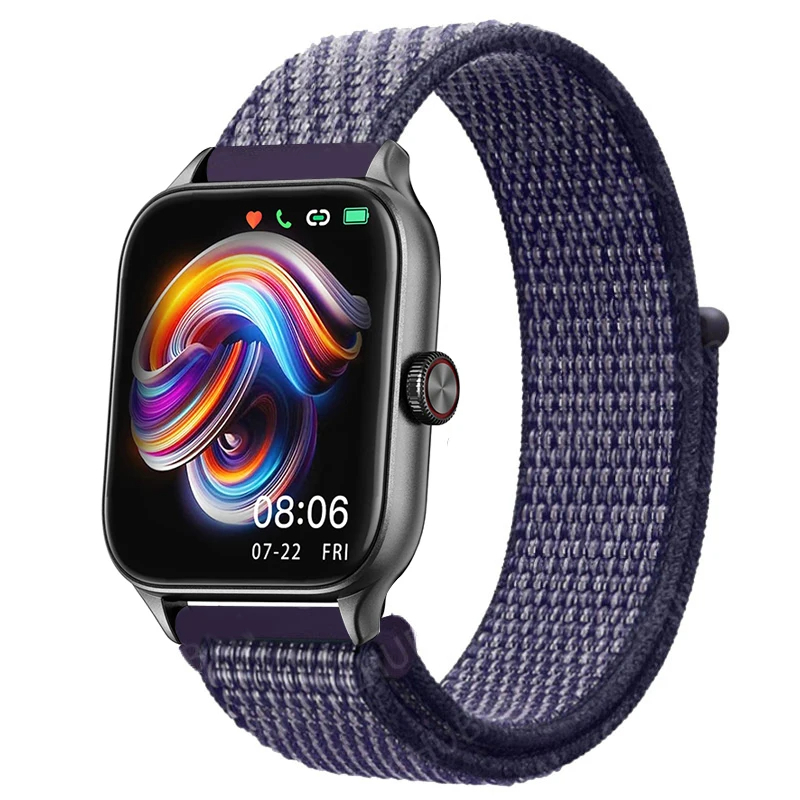 Huawei Watch GT 3 42mm Uyumlu Kordon Hasır Örgü Cırt Cırtlı Terletmeyen Zore KRD-03 Kumaş Kayış